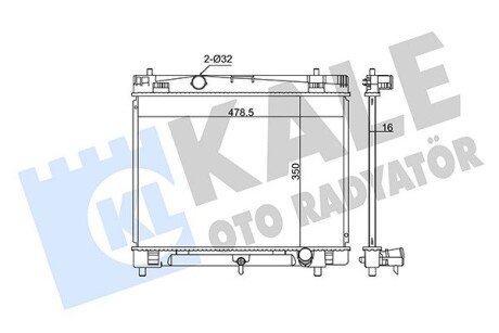 Радіатор охолодження двигуна kale oto radyator 342215 на Тойота Версо