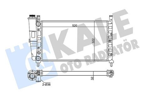 Радіатор охолодження двигуна kale oto radyator 342265