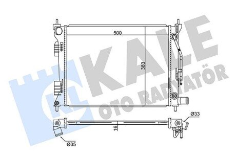 Радіатор охолодження двигуна kale oto radyator 342280 на Hyundai Accent 2012, 2011