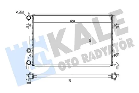 Радіатор охолодження двигуна KALE OTO RADYATOR 347520
