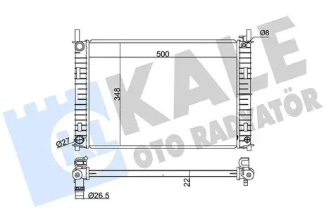Радіатор охолодження двигуна KALE OTO RADYATOR 349500