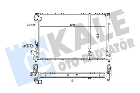 Радиатор охлаждения двигателя KALE OTO RADYATOR 351015 Рено Лагуна 2