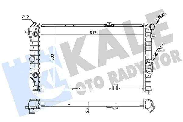Радіатор охолодження двигуна KALE OTO RADYATOR 351955 (фото 1)