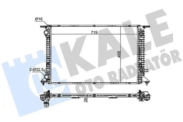 Радиатор охлаждения двигателя KALE OTO RADYATOR 353400