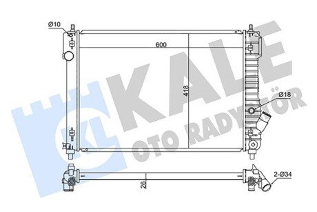 Радіатор охолодження двигуна kale oto radyator 355000 на Chevrolet Aveo т250