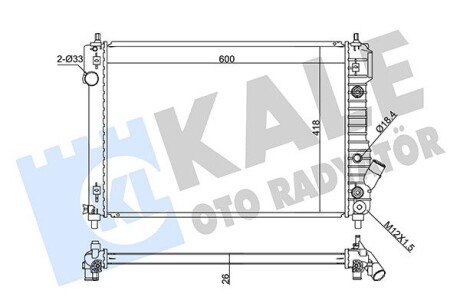 Радіатор охолодження двигуна kale oto radyator 355100 на Chevrolet Aveo т250