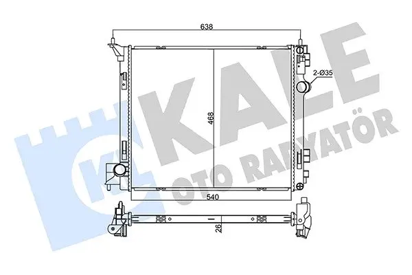 Радиатор охлаждения двигателя KALE OTO RADYATOR 355525
