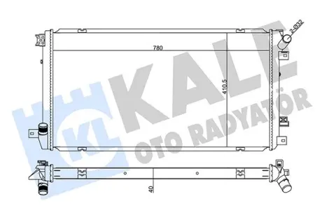 Радіатор охолодження двигуна KALE OTO RADYATOR 355575