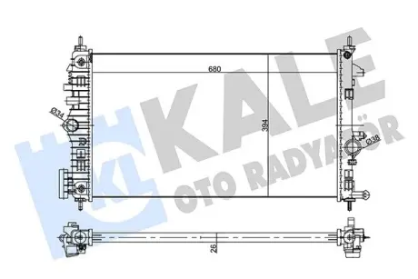 Радиатор охлаждения двигателя KALE OTO RADYATOR 355645