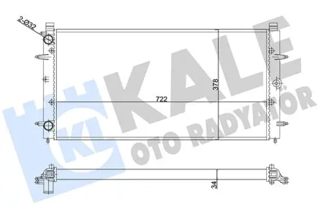 Радіатор охолодження двигуна KALE OTO RADYATOR 356880