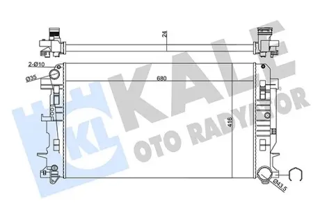 Радиатор охлаждения двигателя KALE OTO RADYATOR 357035