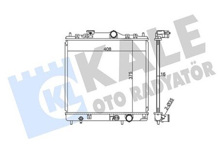 Радиатор охлаждения двигателя kale oto radyator 362500 на Митсубиси Colt