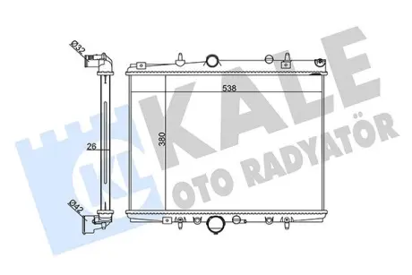 Радіатор охолодження двигуна KALE OTO RADYATOR 364500