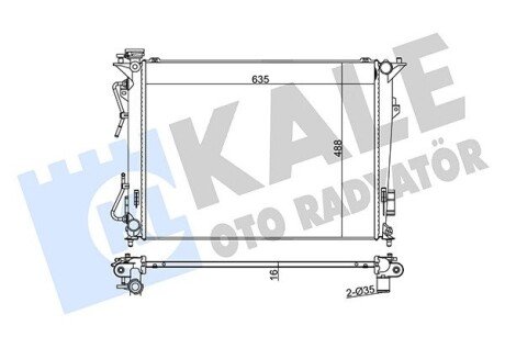 Радіатор охолодження двигуна kale oto radyator 369800 на Hyundai Sonata nf