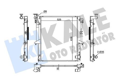 Радиатор охлаждения двигателя kale oto radyator 370400 на Митсубиси L200