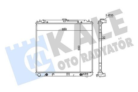 Радиатор охлаждения двигателя kale oto radyator 370600 на Ниссан Нп 300