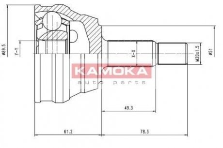 Шрус (граната) внутрішній-зовнішній kamoka 7094 на Фольксваген Джетта 2