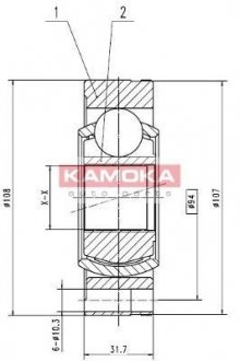 Шрус (граната) внутрішній-зовнішній kamoka 8738