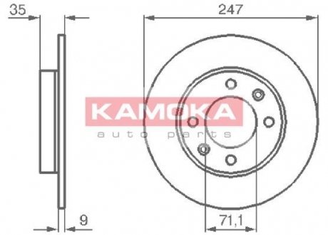 Задній гальмівний (тормозний) диск kamoka 1032356