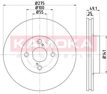 Тормозной диск kamoka 103255