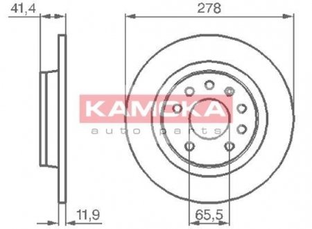 Задній гальмівний (тормозний) диск kamoka 1032576