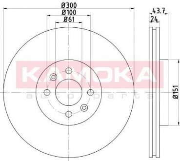 Вентилируемый тормозной диск kamoka 1033026