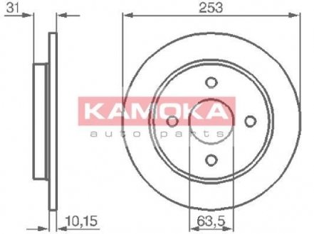 Задній гальмівний (тормозний) диск kamoka 103562