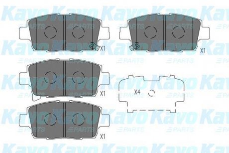 Передні тормозні (гальмівні) колодки kavo parts KBP-9134