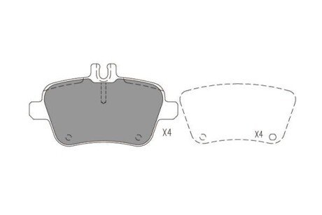 Комплект гальмівних колодок kavo parts KBP6619