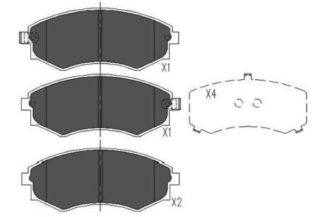 Передні тормозні (гальмівні) колодки kavo parts KBP-3027 на Киа Маджентис 2007