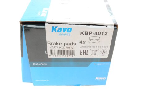 Передні тормозні (гальмівні) колодки kavo parts KBP4012