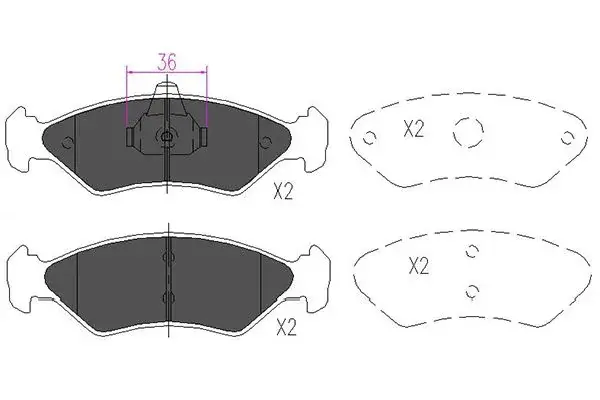 Передние тормозные колодки kavo parts KBP-4533