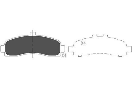 Передні тормозні (гальмівні) колодки kavo parts KBP-6505 на Ниссан Micra к11