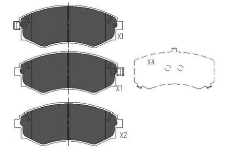 Передні тормозні (гальмівні) колодки kavo parts KBP7504