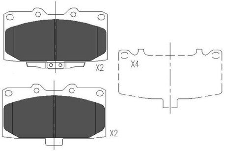 Передні тормозні (гальмівні) колодки kavo parts KBP-8003