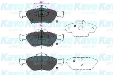 Передні тормозні (гальмівні) колодки kavo parts KBP-9091