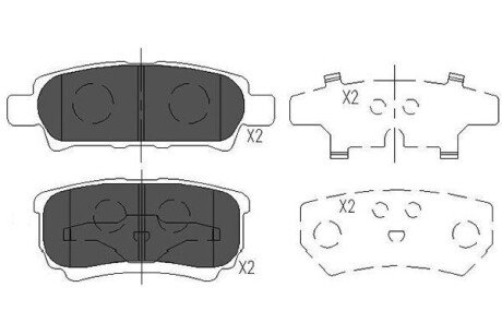 Задні тормозні (гальмівні) колодки kavo parts KBP5518 на Jeep Compass