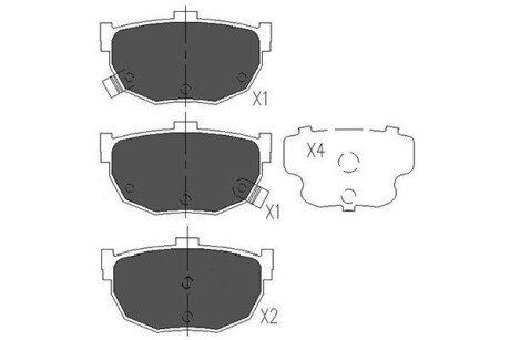 Задние тормозные колодки kavo parts KBP-6544