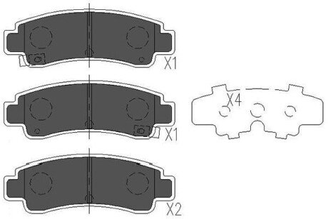 Задние тормозные колодки kavo parts KBP-6546 на Ниссан Sunny n14 (н14)