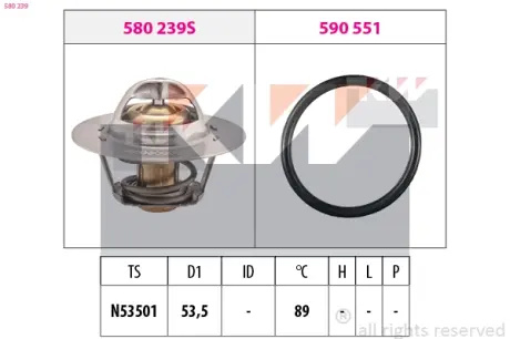 580 239 Термостат (аналог EPS 1.880.239/Facet 7.8239) KW 580239 Рено Megane