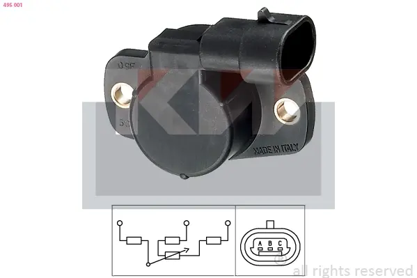 Датчик дросельной заслонки, 1.6D KW 495 001