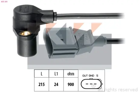 Датчик коленвала, VAG 1.6/1.8/2.0 95- KW 453241 Фольксваген Гольф 6