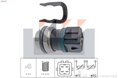 Датчик температуры воды, (черный) 1.9-2.4D (4 конт.) kw 530 172