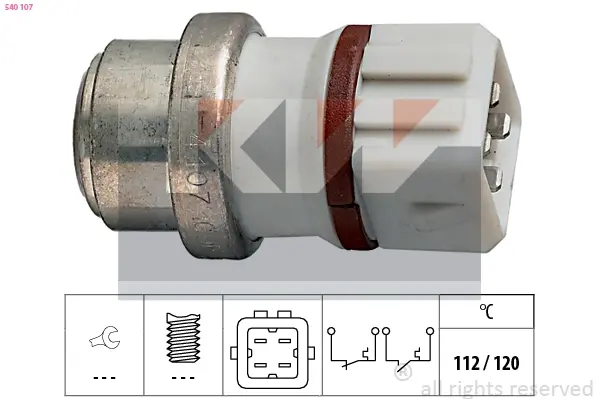 Датчик вкл. вентилятора, (корчн. 4-полюса) 1.9D/2.0 112C KW 540 107
