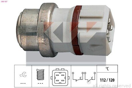 Датчик вкл. вентилятора, (корчн. 4-полюса) 1.9D/2.0 112C kw 540 107 на Фольксваген Поло хэтчбек