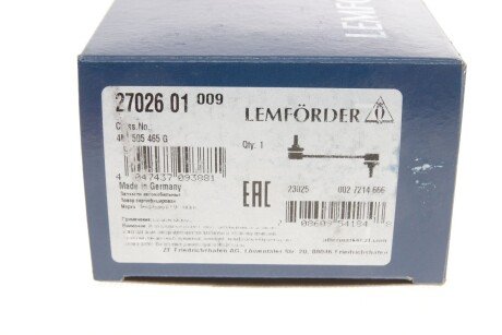 Задняя стойка стабилизатора lemforder 2702601