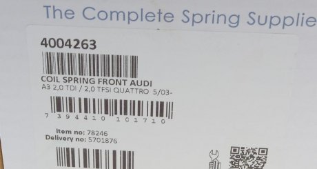 Пружина передня lesjofors 4004263