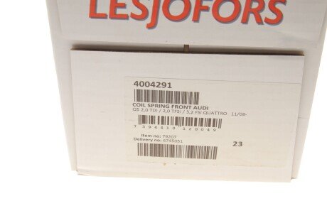 Пружина передня lesjofors 4004291
