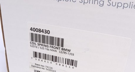 Пружина передня lesjofors 4008430