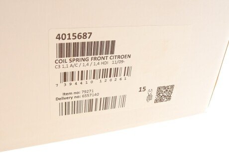 Пружина передняя lesjofors 4015687